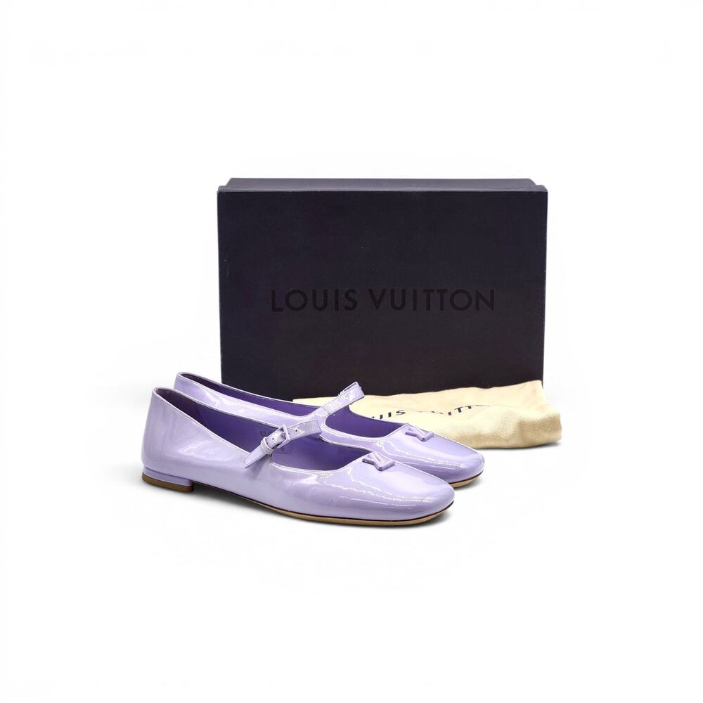 Louis Vuitton Swing Flat Mary Jane Ballerina Lilac Leather Flats EU 39 US 9 NWB